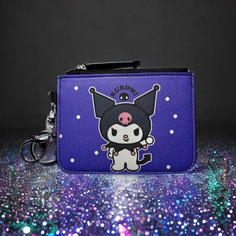 Sanrio Kuromi Card Holder Coin Purse - Purple & Black Slim Compact Wallet